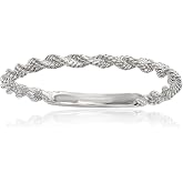 IceCarats 14K Solid White Gold Twisted Rope Crisscross Stackable Ring