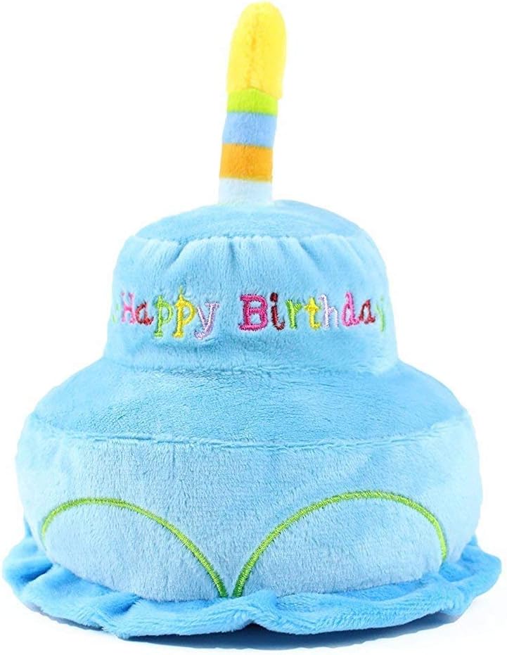birthday cake plush dog toy