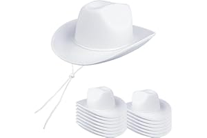 UCEHIPAW 14 Pieces Cowboy Hat Bulk Cowboy Costume Adult Cowboy Style Wide Brim Plain Western Cowgirl Hat for Women Men Party