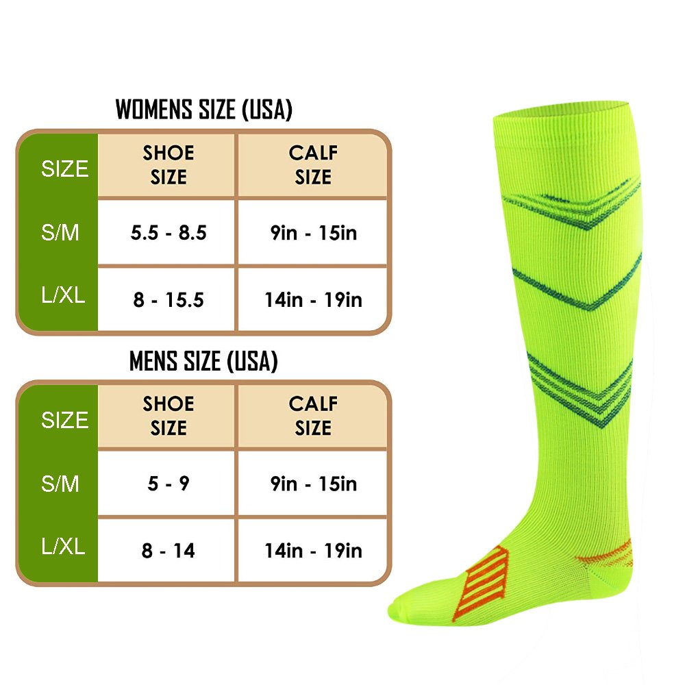 Graduated Compression Socks, ANKND Compression Stockings for Women & Men, 20-30 mmHg Compression Stockings for Sports, Training, Working, Maternity, Flight Travel, and Recovery Support (Green/1 Pair)