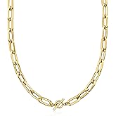 Ross-Simons Italian 14kt Yellow Gold Paper Clip Link Toggle Necklace
