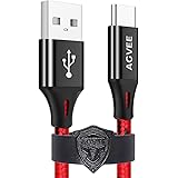 AGVEE [3 Pack 10ft] Long USB-C Cable, 3A Fast Braided USB-A to Type-C Charger Data Cord Charging Wire, Seamless USBC End for 