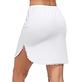 Half Slips for Women Underskirt Short Mini Skirt with Floral Lace Trim