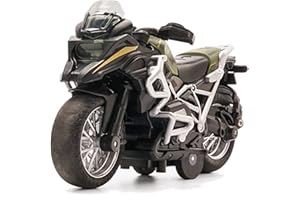 Gilumza Pull Back Motorcycle Toys with Music Lighting, Motorcycles Toy for Boys Kids Christmas Birthday Age 3 4 5 6 7 8 Year Old (Green)