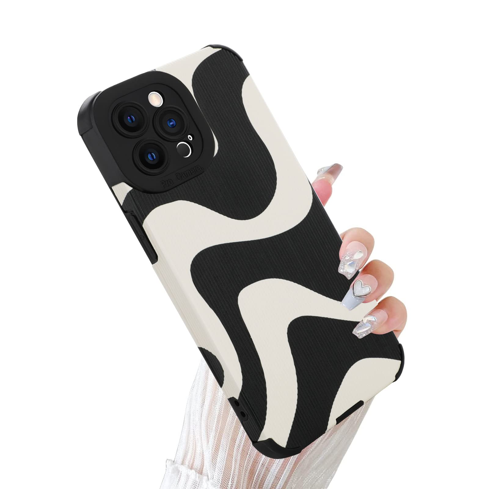 Wlxee Case for iPhone 13 Pro Wave Pattern Soft TPU