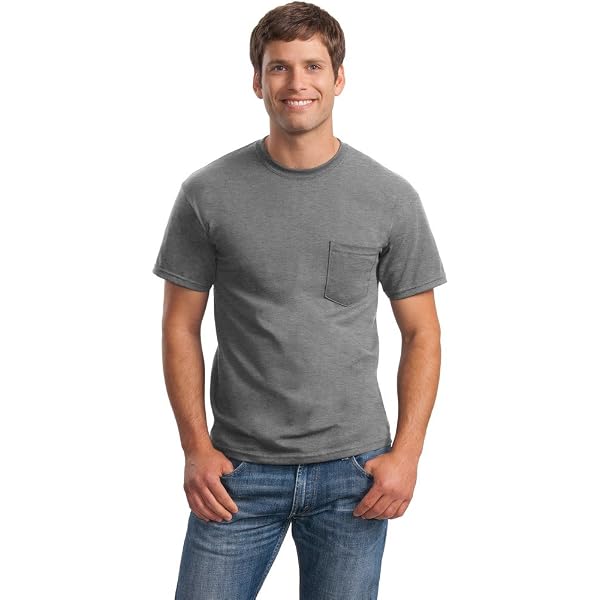 Gildan Men's Ultra Cotton T-Shirt With Pocket - 6 Oz 100% Cotton Tee (Large, Royal Blue) - View #8