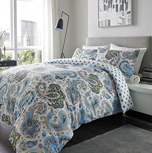 Xquisite Home Furnishings Paisley Brushed Cotton Duvet Set Double Turquoise