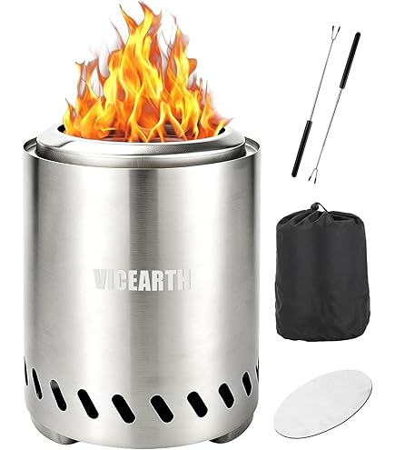 Amazon.com : COOZOOM Portable Table Top Fire Pit with Stand, 8.6