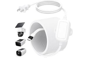 DELILYN 25ft Power Cable with Adapter for eufy SoloCam S340/S220, C210, One-Piece Molding Power Cord for eufyCam 3/S330, 3C/S300, Flat Cable for eufy Indoor Cam S350/C220, Indoor Outdoor Use, IP67 Waterproof