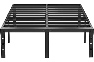 SHOANED Full Size Metal Bed Frame - 16 Inch Heavy Duty Bedframe Black Basic Steel Slats Platform No Box Spring Needed, Easy Assembly, Noise Free
