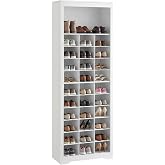 VASAGLE Tall Shoe Storage Cabinet, 10‑Tier, Holds Up to 30 Pairs of Shoes | Vertical Wood Rack, 24.8 x 12.6 x 73.7 inch, for Entryway, Cloud White, HELAN Collection ULBS273T14