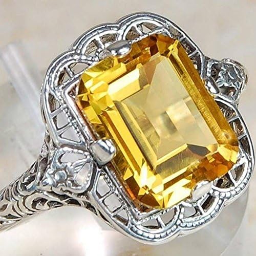 Huge Natural 3.5Ct Tanzanite 925 Silver Ring Women Wedding Engagement Size(6-10) (7, champagne)