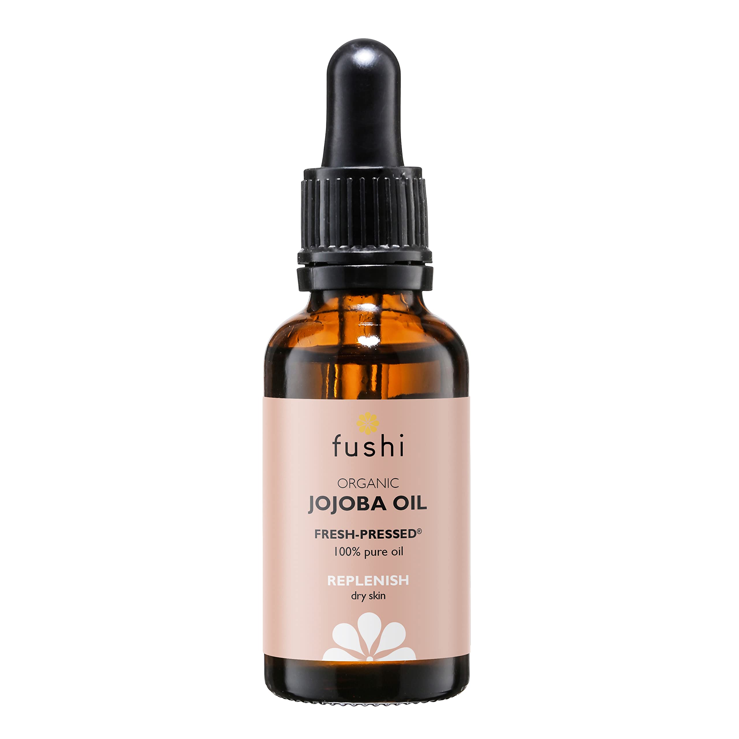 Fushi Organic Jojoba Oil 30ml Best for Skin Cleansing, Dry Skin & Dry Hair Fresh-Pressed Rich in Vitamin E Hypoallergenic Oil Ethical & Vegan Society Approved Manufactured in the UK