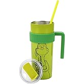 Bioworld The Grinch Character & Logo Green 20 Oz Stainless Steel Water Bottle