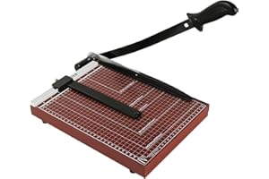 12" Guillotine Paper Cutter – A4 Size Heavy Duty Precision Trimmer with Safety Guard, 15 Sheets Capacity,Titanium Blade for C