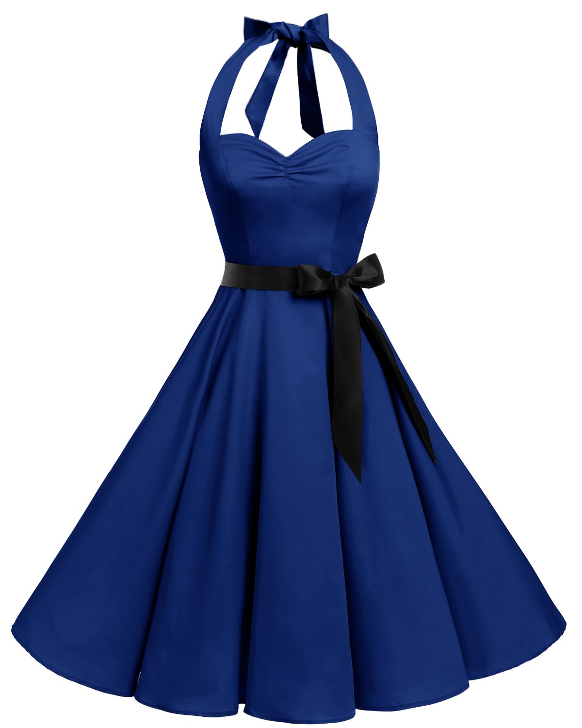 Women's Vintage Halter Polka Dots 1950s Audrey Rockabilly Cocktail