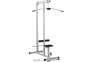 BODY SOLID Powerline by Body-Solid (PLM180X) LAT Pull Down Machine - Home Gym with High & Low Pulleys, Heavy Gauge Steel Construction, Includes LAT and Low Row Bars