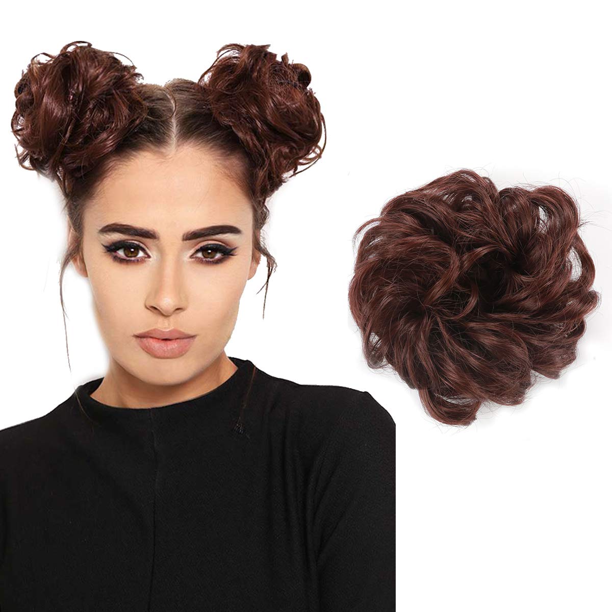 Amazon Com Synthetic Curly Messy Hair Scrunchies Hairpiece Fake