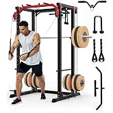 Garvee Power Cage, 2000LBS Multi-Functional Power Rack with Pulley System