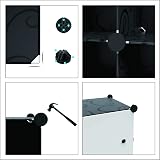 HOMIDEC Portable Wardrobe 20 Cube Closet with 3 Hanging Rails Black White view 6