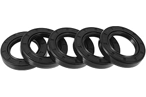 Motoforti Universal Oil Seal TC Double Lip W Steel Spring Seal Ring Rotary Shaft Seal 35x56x10mm High Pressure NBR Rubber Black 5 Pcs
