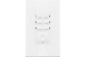 ENERLITES Countdown Timer Switch for Bathroom Fans and Lights, 1-30 Min, Neutral Wire Required, UL Listed, White