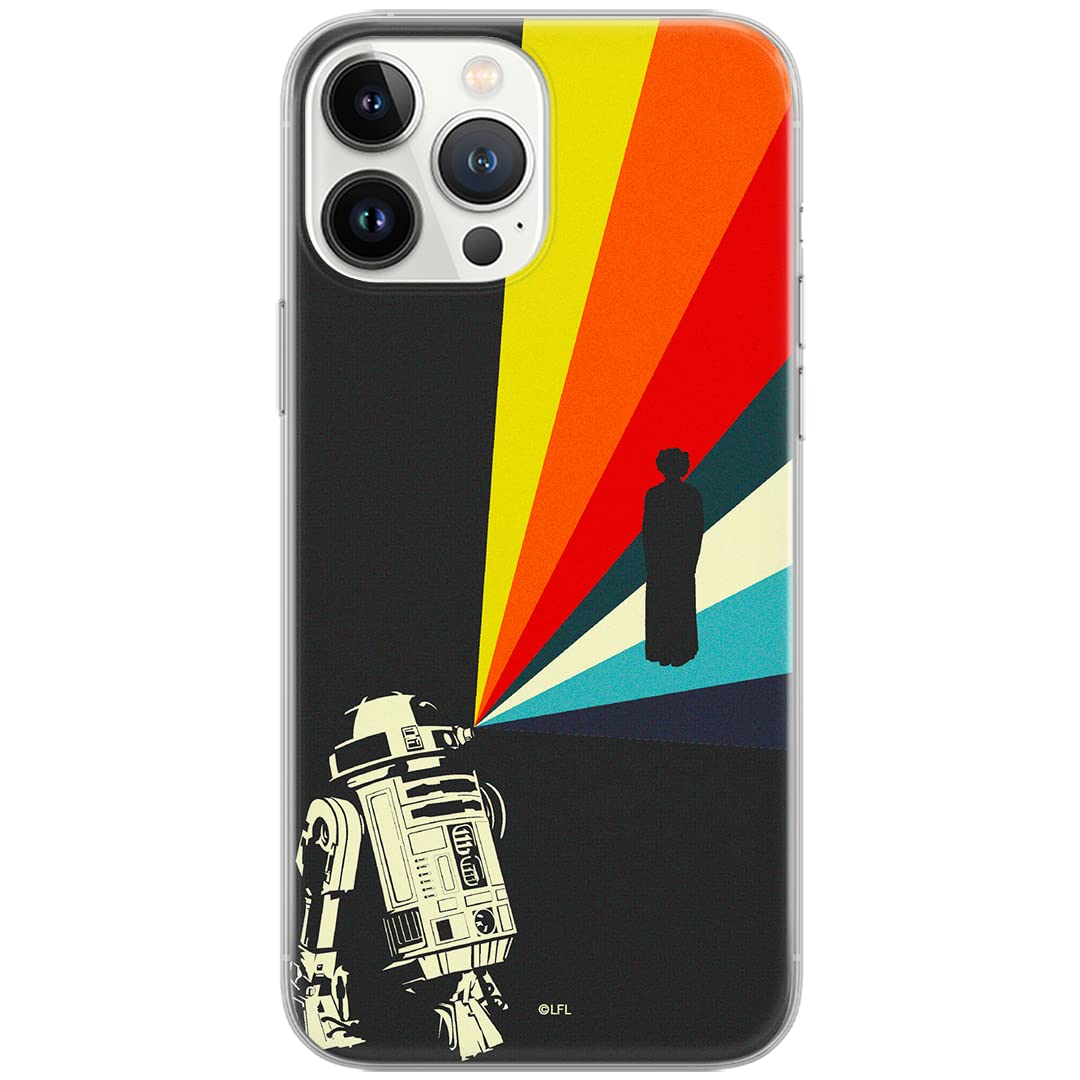 ERT GROUP mobile phone case for iPhone 13 PRO MAX original and officially licensed Star Wars pattern R2D2 003 Black optimally adapted to the shape of the mobile phone, case made of TPU