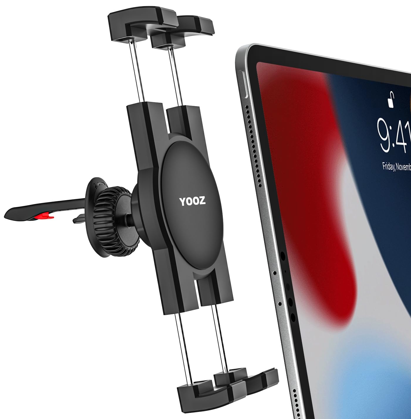 Photo 1 of YOOZ Tablet Air Vent Car Mount, AC Vent Tablet Phone Holder for Car [Upgrade Clip Never Shake] for iPad Pro Air Mini, Galaxy Tab, Kindle, Fire, iPhone 16 15 Pro Max, 4-12.9"