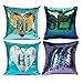 MOCOFO Glitter Pillow 16X16 Set of 4 Reversible Sequins Pillow Cover Magic Mermaid Sequence Pillowcase Purple Couch Color Changing Decor Cushion Covers for Sofa