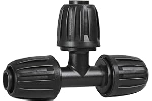 WZFLRUA 10 Pack 1/2 Inch Drip Irrigation Tee Fittings (1/2" ID x 0.65" OD) - 1/2'' Drip Line Anti-Drop Barbed Lock Nut T Connectors for 1/2 Inch Drip Irrigation Tubing System Connection