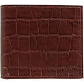 Trafalgar Men's Esteban Croco Embossed Leather 8 Slot Bi-Fold Wallet, Brown