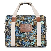 Malirona Ladies Women Canvas Travel Weekender Overnight Carry-on Shoulder Duffel Tote Bag Bohemian Flower