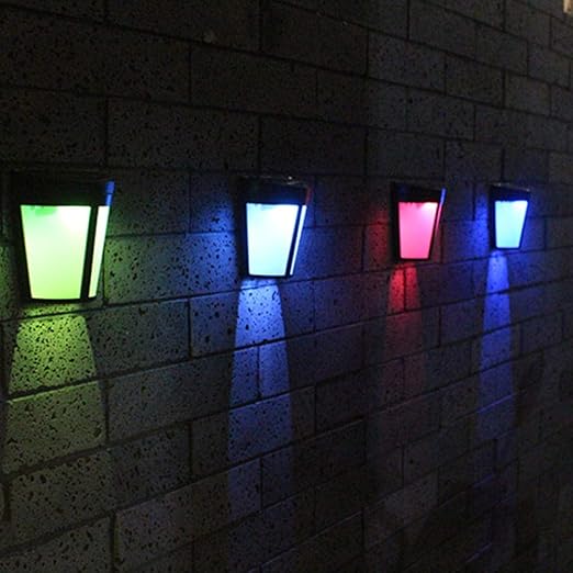 Luces solares al aire libre LED luz colorida lámpara de cerca lámpara