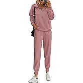 PRETTYGARDEN Long Sleeve Half Zip Sweatsuits Women 2 Piece Outfit Spring Casual Sweatshirt Sweatpants Lounge Set Tracksuit