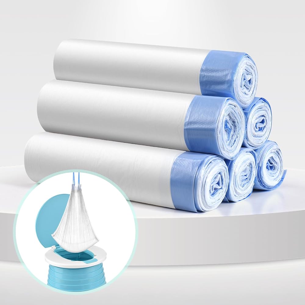 VISATOR Portable Travel Potty Chair Liners Bags 90 PCS 45x50cm Drawstring