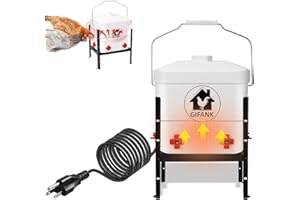 GIFANK Heated Chicken Waterer for Winter Automatic Heated Chicken Waterer Adsjustable Height Poultry Drinker Heater Anti-Freezing Watering System for Chicken Coop Accessories PP 2Gallon