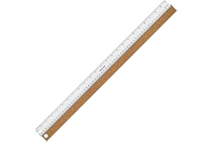 Boompark 24 Inch Metal Ruler, Stainless Steel Straight Edge Ruler with Cork Backing, Non-Slip Imperial & Metric Measuring Tool for School, Office, Woodworking, Drafting