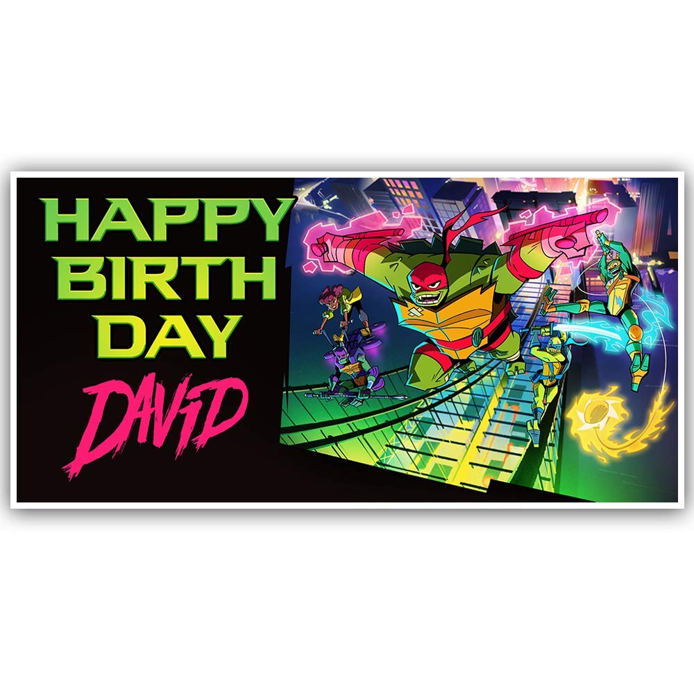 Rise of the Ninja Turtles Birthday Banner Personalized Decoration