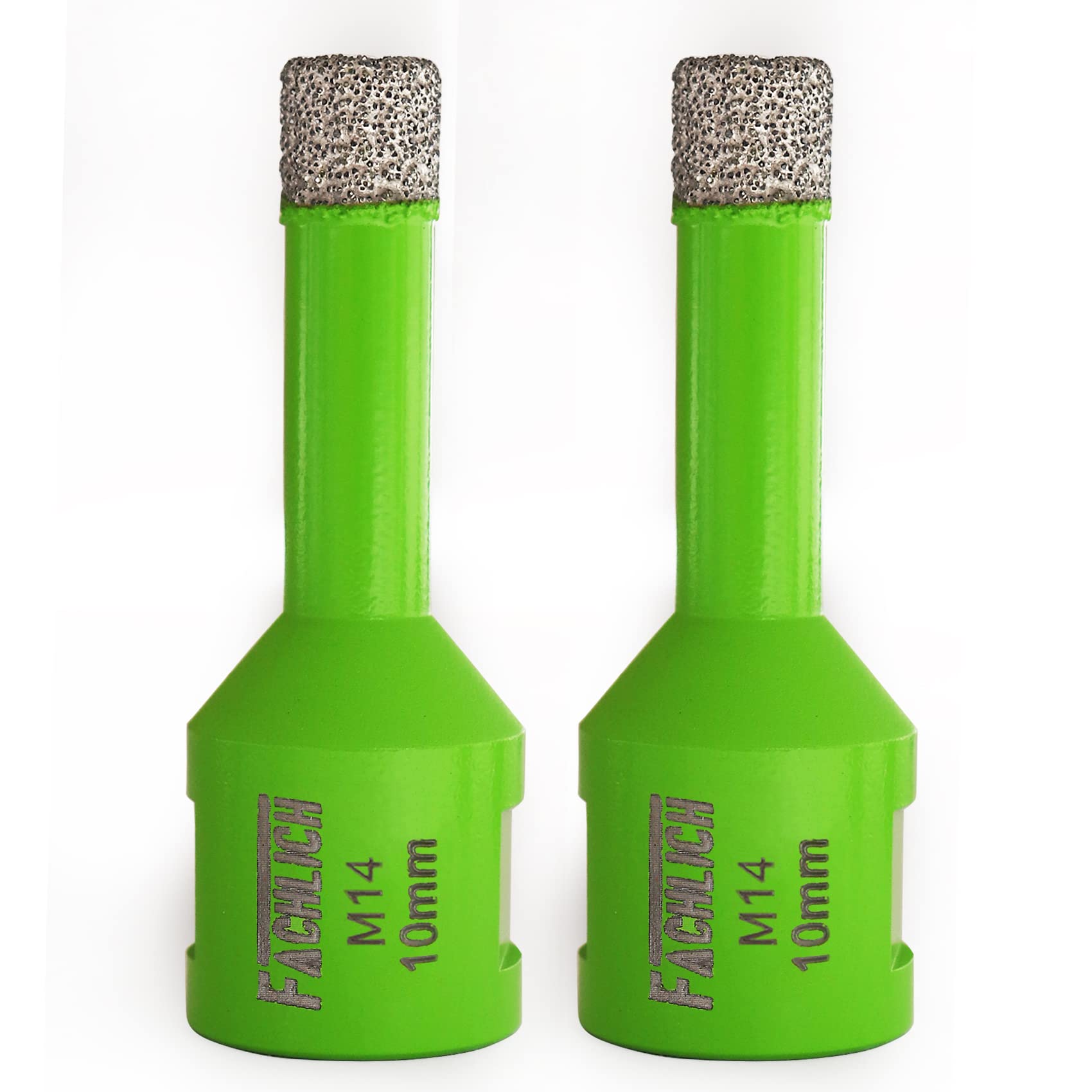 FACHLICH Diamond Core Drill Bit,2pcs Diameter 10mm Thread M14,Vacuum Brazed Dry Wet Hole Saw for Porcelain Tile,Granite,Marble,Concrete,Masonry,Brick — image 1