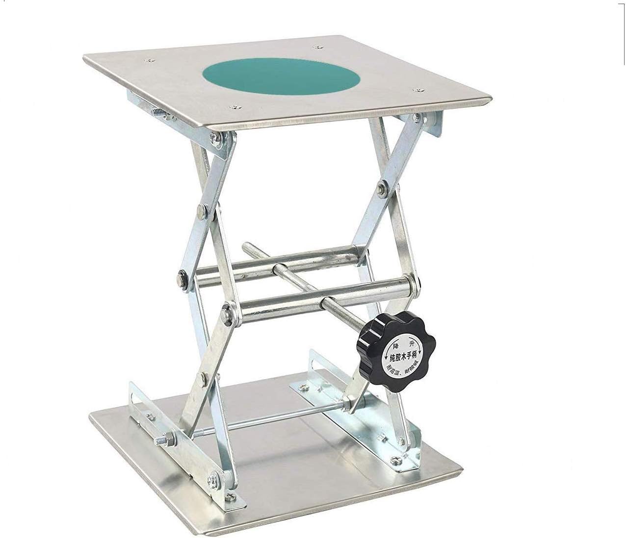 Yaetek Plate 8x8; Overall Height 10; Lab Scissor Jack Stand Platform LAB