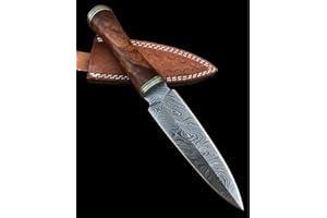 POSHLAND DG-28 Handmade Damascus Steel Knife – Beautiful Rose Wood Handle