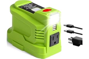 ASUNT 150W Power Inverter for Ryobi 18V, DC 18V to AC 110-120V Battery Inverter, Portable Power Station Generator, Charger Adapter Battery Powered Outlet with 2 USB Ports & 1 AC Outlet & LED Light