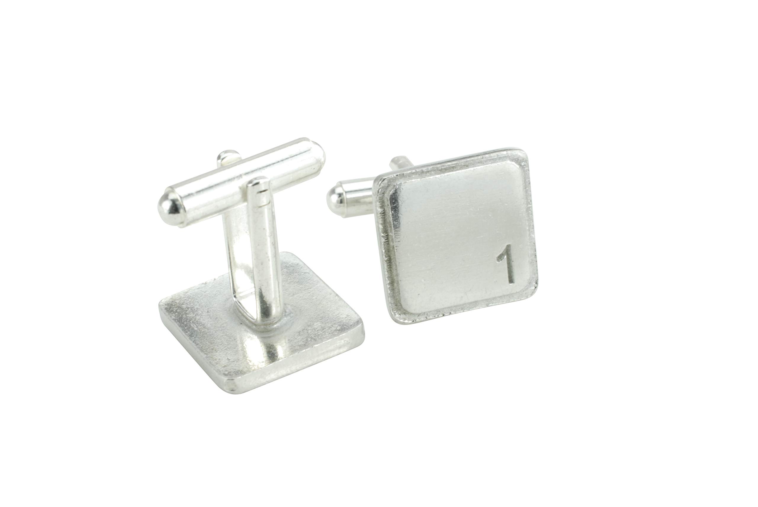 Square Cufflinks with ‘1’ Engraved - 1st Anniversary