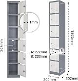 The Workplace Depot 6 Door Heavy Duty Metal Locker Grey Steel view 7