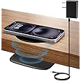 KPON Invisible Wireless Charger, 40MM(1.57") Wireless Charging Desk Mat Mouse Pad, Hidden Charging Station for iPhone 16/15/14/13/12/Samsung/Google Pixel/LG/Wireless Phones(Adapter Included)