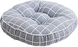 vctops 1PC Indoor Outdoor Bohemian Round Chair Cushion Seat Pad Floor Cushion Pillow (Grid Blue 2, 18"X18")