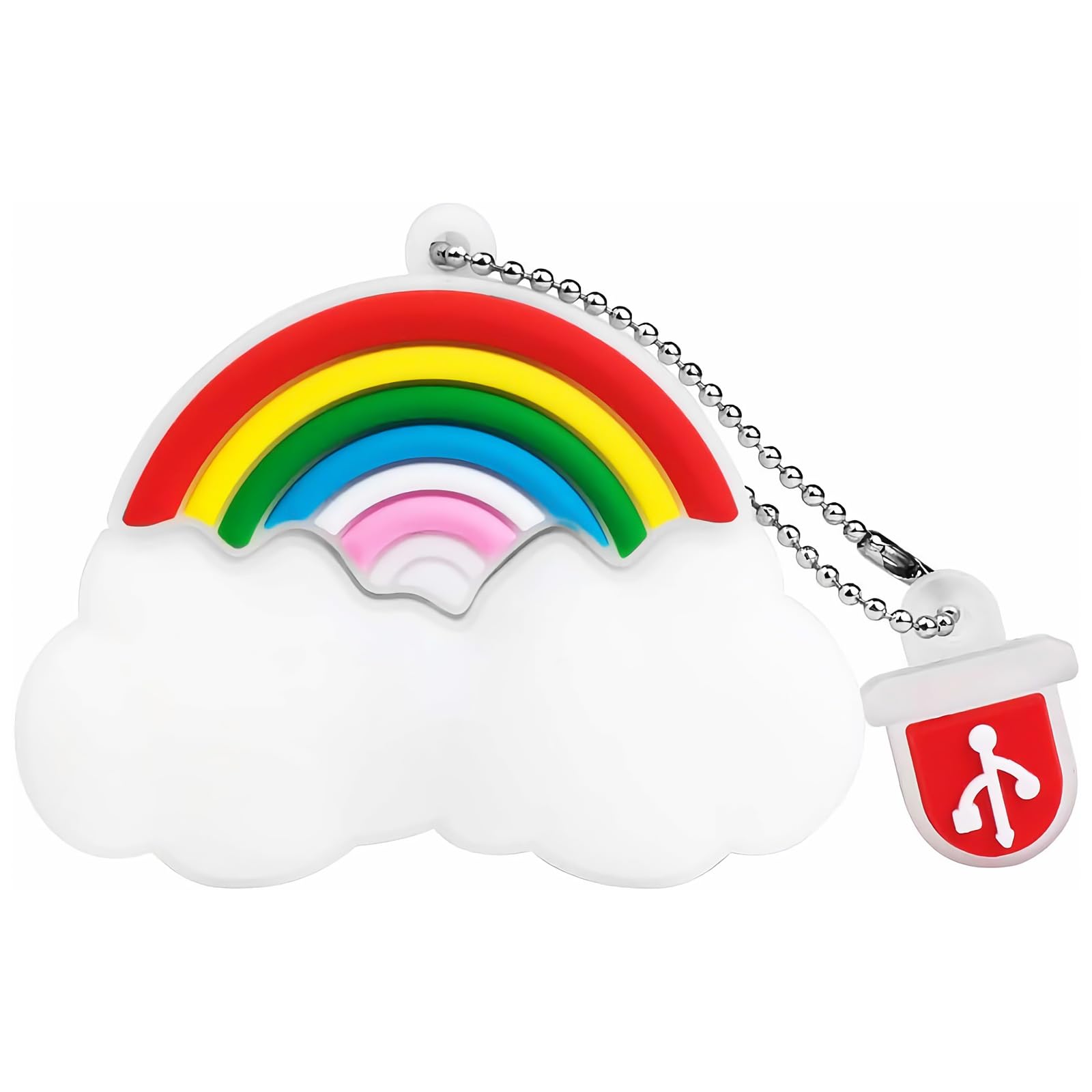 BorlterClamp Cute USB Flash Drive 32GB Cartoon Rainbow Cloud Shaped Memory Stick Novelty USB Drive Pendrive