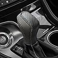 Black Leather Gear Shift Knob Cover for 2016 2017 2018 2019 2020 2021 2022 2023 Nissan Maxima Gear Shift Cover/Accessories for Nissan (Black Design)