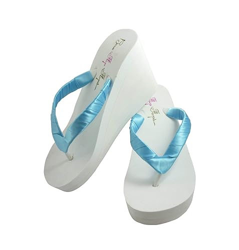 blue wedding flip flops