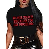 LovelyWholesale Women Graphic Tees Slogan Letter Print Casual Summer Tops Short Sleeve T Shirts